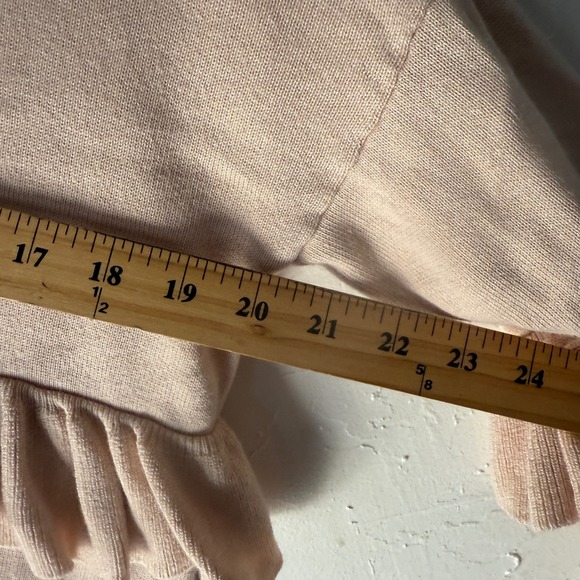 Cinq a Sept Beige Pink Silk Cashmere Ruffle Sweater XS Coquette Romantic - Picture 10 of 11